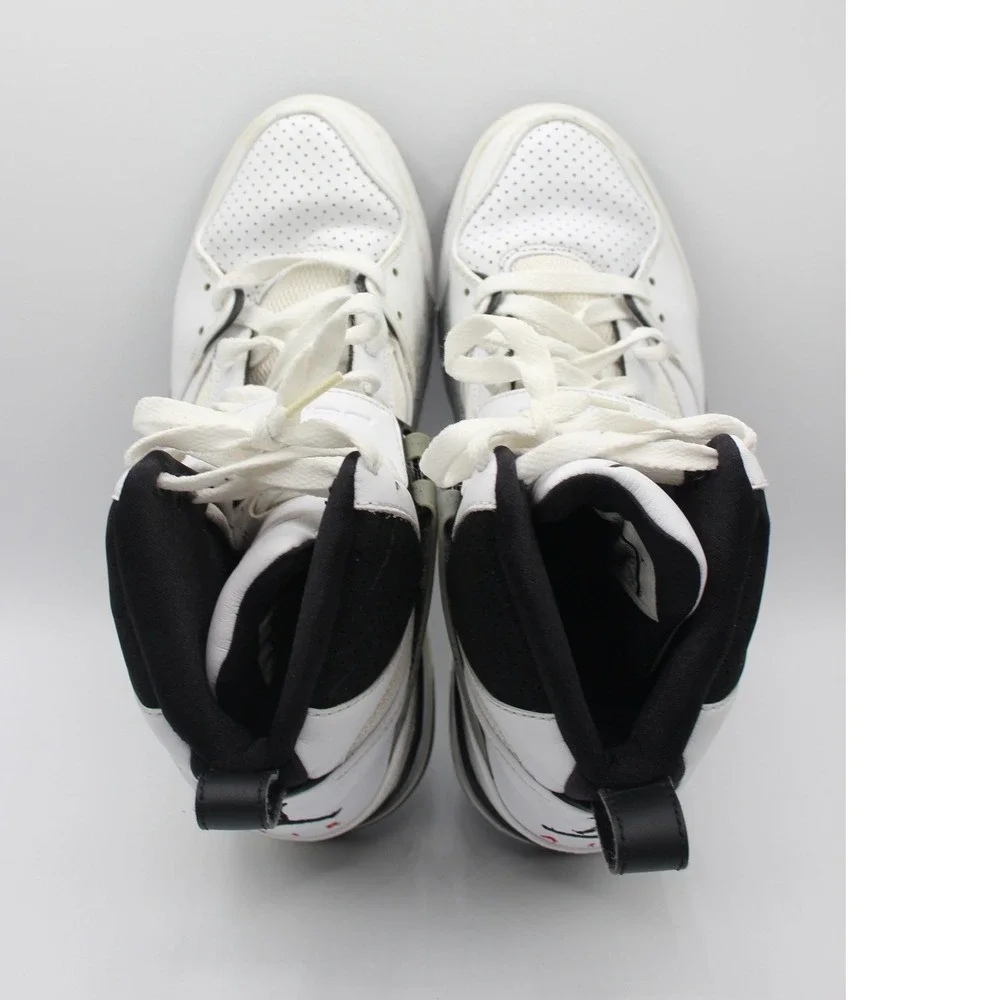 Jordan Flight 45 High Mens White Black Cement Grey Sneakers 384519-109 Size‎ 8